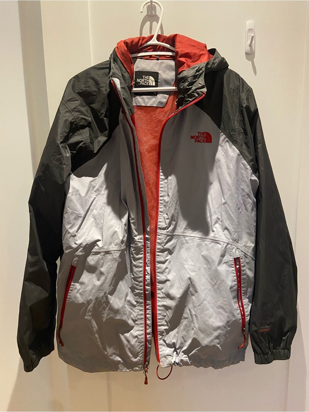 The North Face Men’s Windbreaker Jacket - Gray, Black & Red